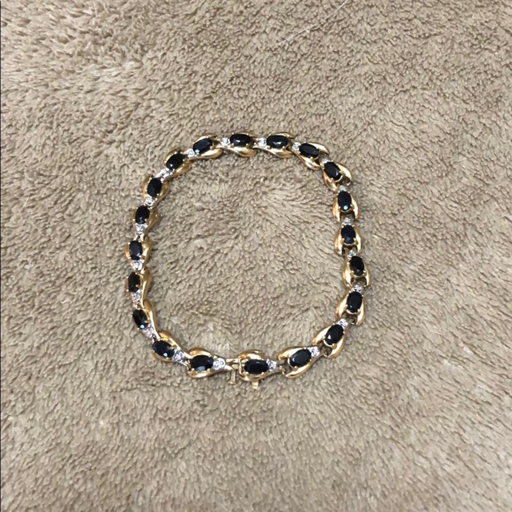 14k blue sapphire diamond bracelet